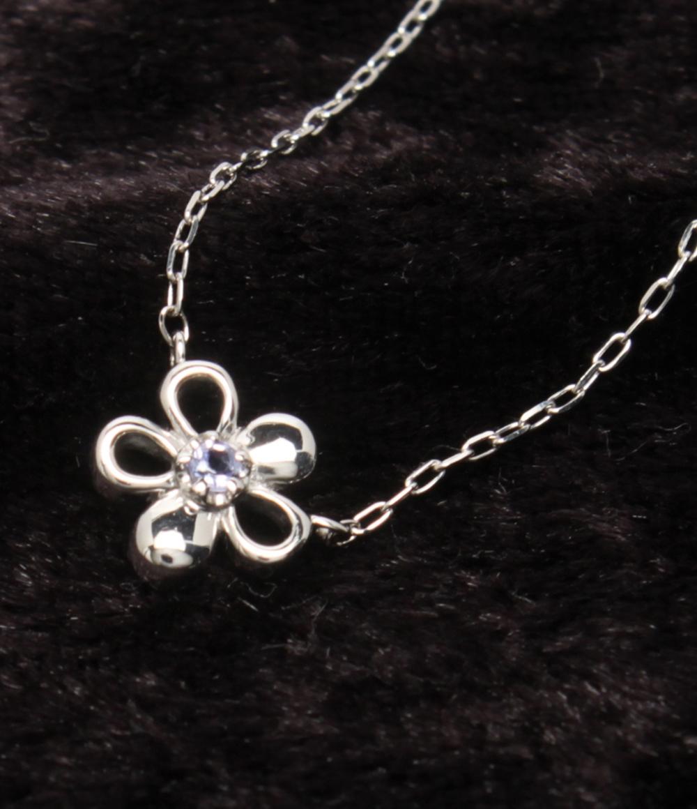 美品 ヨンドシー ネックレス K10 ダイヤ フラワーモチーフ 花モチーフ リバーシブル レディース 4℃