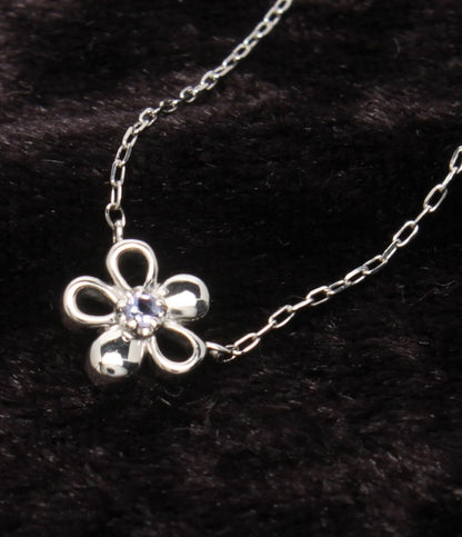 美品 ヨンドシー ネックレス K10 ダイヤ フラワーモチーフ 花モチーフ リバーシブル レディース 4℃