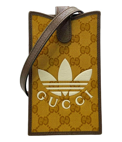 美品 GUCCI adidas スマホケース フォンポーチ ショルダーバッグ 斜め掛け メンズ レディース グッチ アディダス