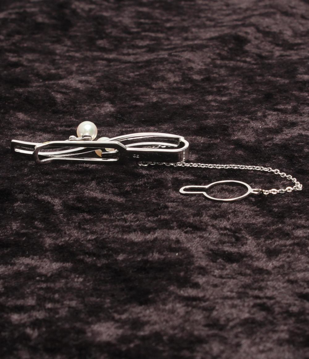 美品 MIKIMOTO タイバー タイピン SV パール 5.3mm メンズ ミキモト