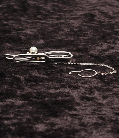 美品 MIKIMOTO タイバー タイピン SV パール 5.3mm メンズ ミキモト