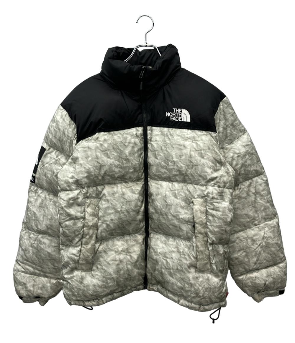 THE NORTH FACE Supreme ダウンジャケット ×Supreme 19AW ペーパープリント ナイロン100% フード収納 Paper Print Nuptse Jacket ND91806I メンズ