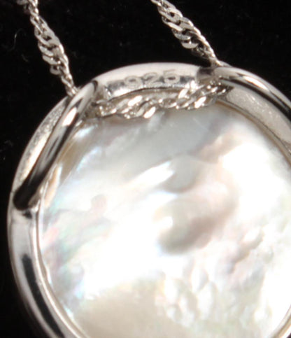 美品 ネックレス SV925 マベパール 15mm レディース