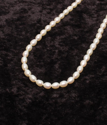 美品 ネックレス 湖水パール 3x2mm レディース