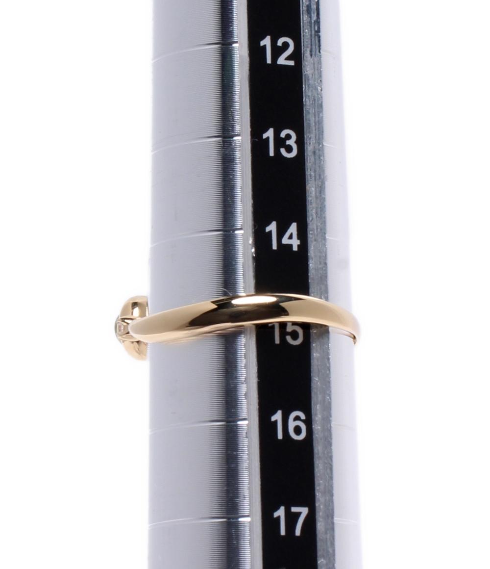 美品 シャリテ リング 指輪 K18 ペリドット ダイヤ 0.02ct レディース CHARITE