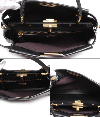 フェンディ レザー ハンドバッグ ゴールド金具 ピーカブー 8BN2903ZNF0KUR レディース FENDI