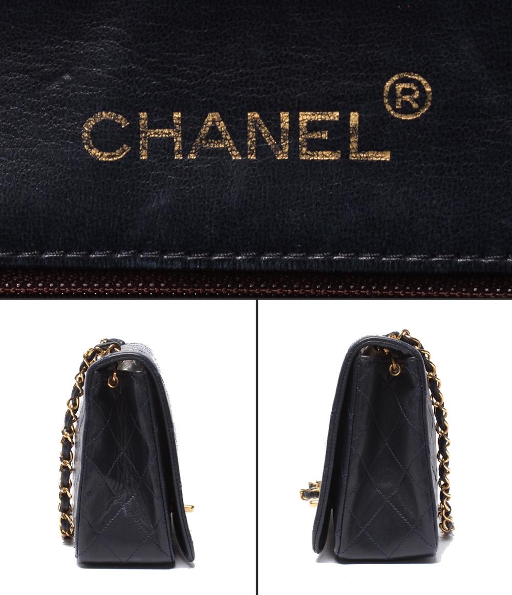 CHANEL チェーンショルダーバッグ マトラッセ フルフラップ ゴールド金具 ラムスキン 1番台 レディース シャネル