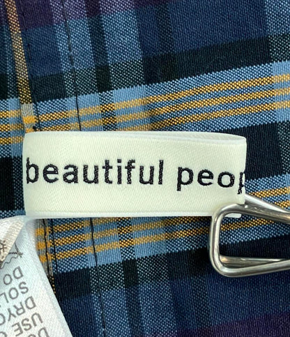 美品 ビューティフルピープル 半袖ワンピース チェック レディース SIZE 34 (S) beautiful people
