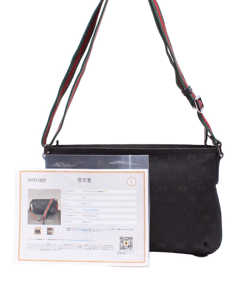 美品 グッチ ショルダーバッグ 斜め掛け GGｷｬﾝﾊﾞｽ 189749 001998 レディース GUCCI