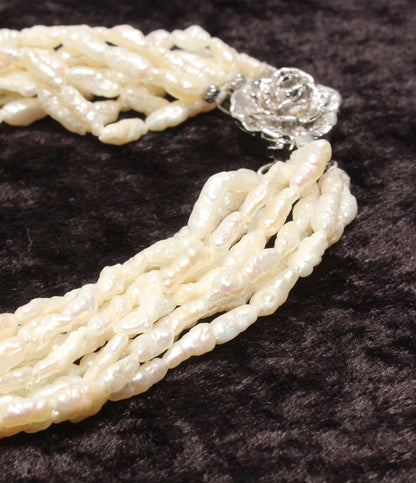 美品 10連ネックレス 10連ブレスレット 淡水パール 2点セット レディース