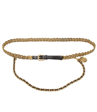 CHANEL レザー チェーンベルト COCO COIN ゴールド金具 レディース シャネル