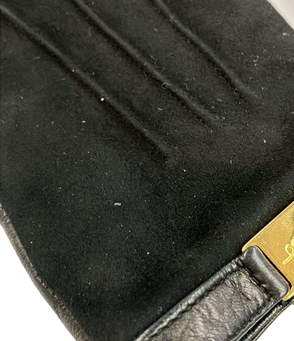 サルヴァトーレフェラガモ レザー手袋 カシミヤ100% レディース Salvatore Ferragamo