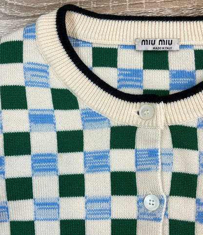 美品 Miu Miu 長袖ニットカーディガン 0000ET-Z05XT レディース SIZE 40 ミュウ ミュウ