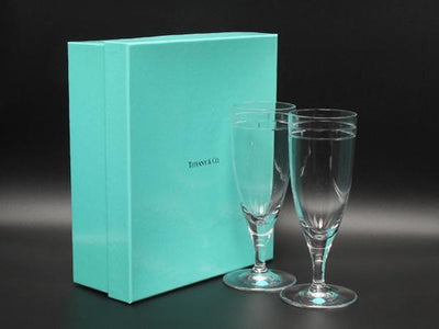 美品 TIFFANY&Co. ビアグラス ワイン シャンパン 2点セット ペア アトラス ピルスナー ティファニー