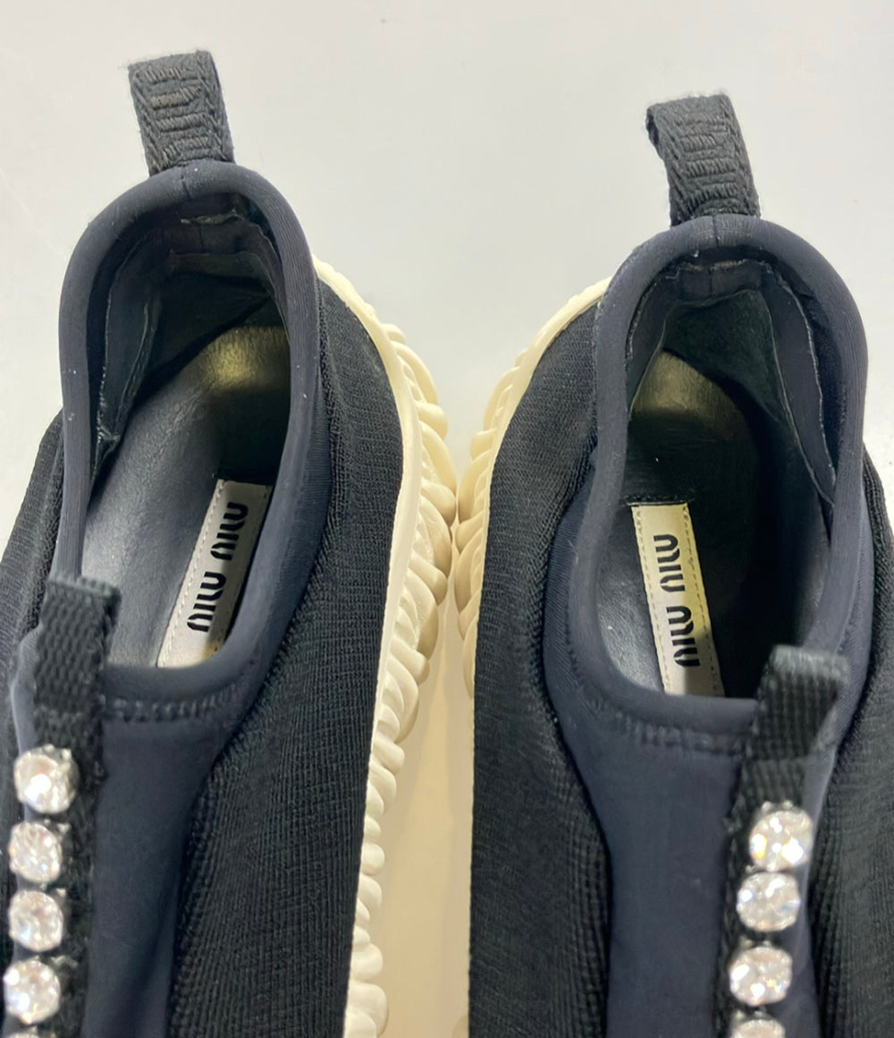 Miu Miu ローカットスニーカー スリッポン ビジュー レディース SIZE 38 (24cm) ミュウ ミュウ