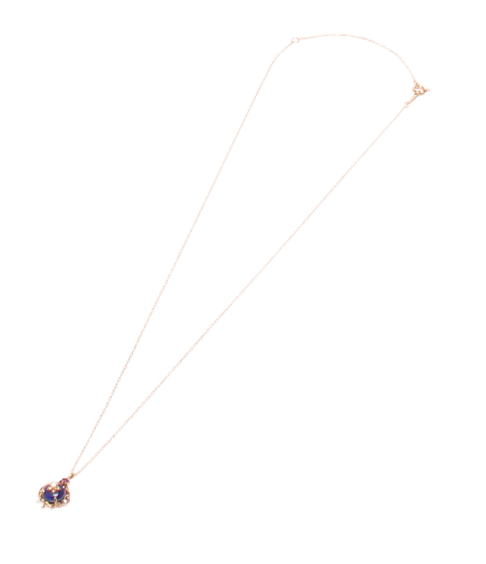 美品 TAKE-UP ネックレス K10 ラピスラズリ ダイヤ 0.01ct DISNEYコラボ アラジンと魔法のランプ レディース テイクアップ