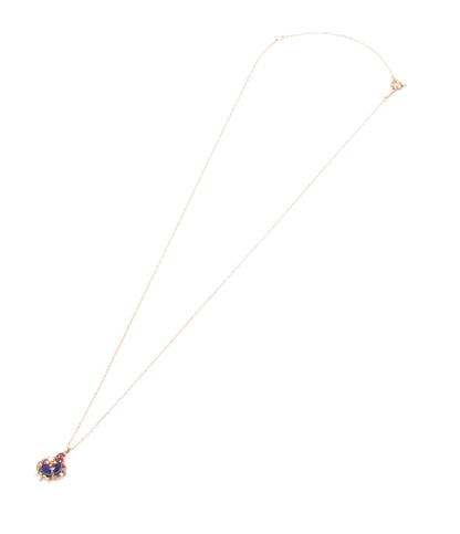 美品 TAKE-UP ネックレス K10 ラピスラズリ ダイヤ 0.01ct DISNEYコラボ アラジンと魔法のランプ レディース テイクアップ