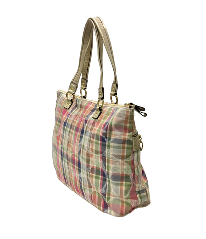 COACH トートバッグ 肩掛け チェック柄 シグネチャー F21956 レディース コーチ