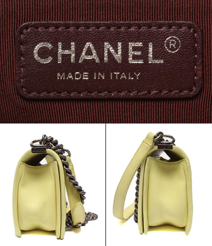 シャネル チェーンショルダーバッグ 肩掛け 斜め掛け ヴィンテージシルバー金具 Vステッチ ボーイシャネル レディース CHANEL