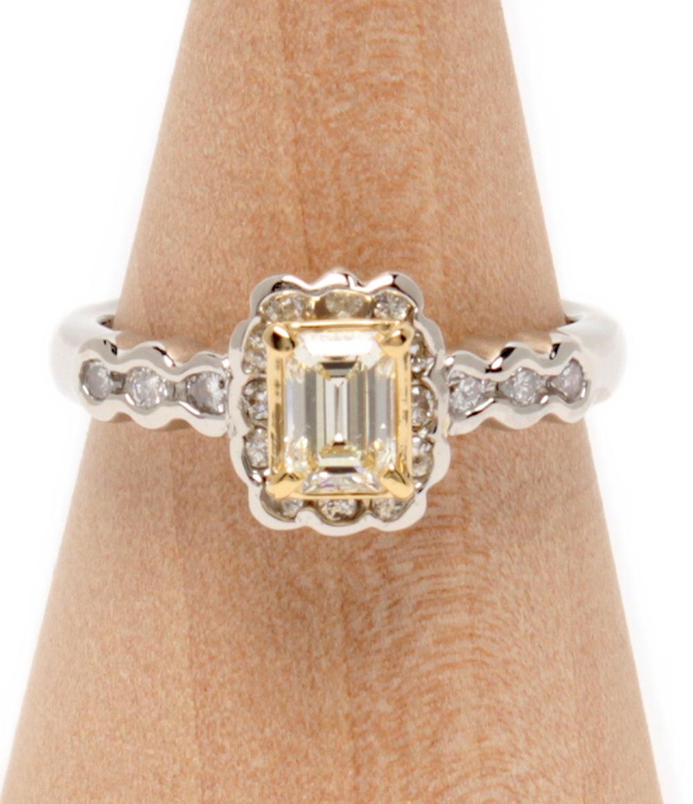 美品 リング 指輪 K18 Pt900 ダイヤ0.43ct 0.24ct レディース