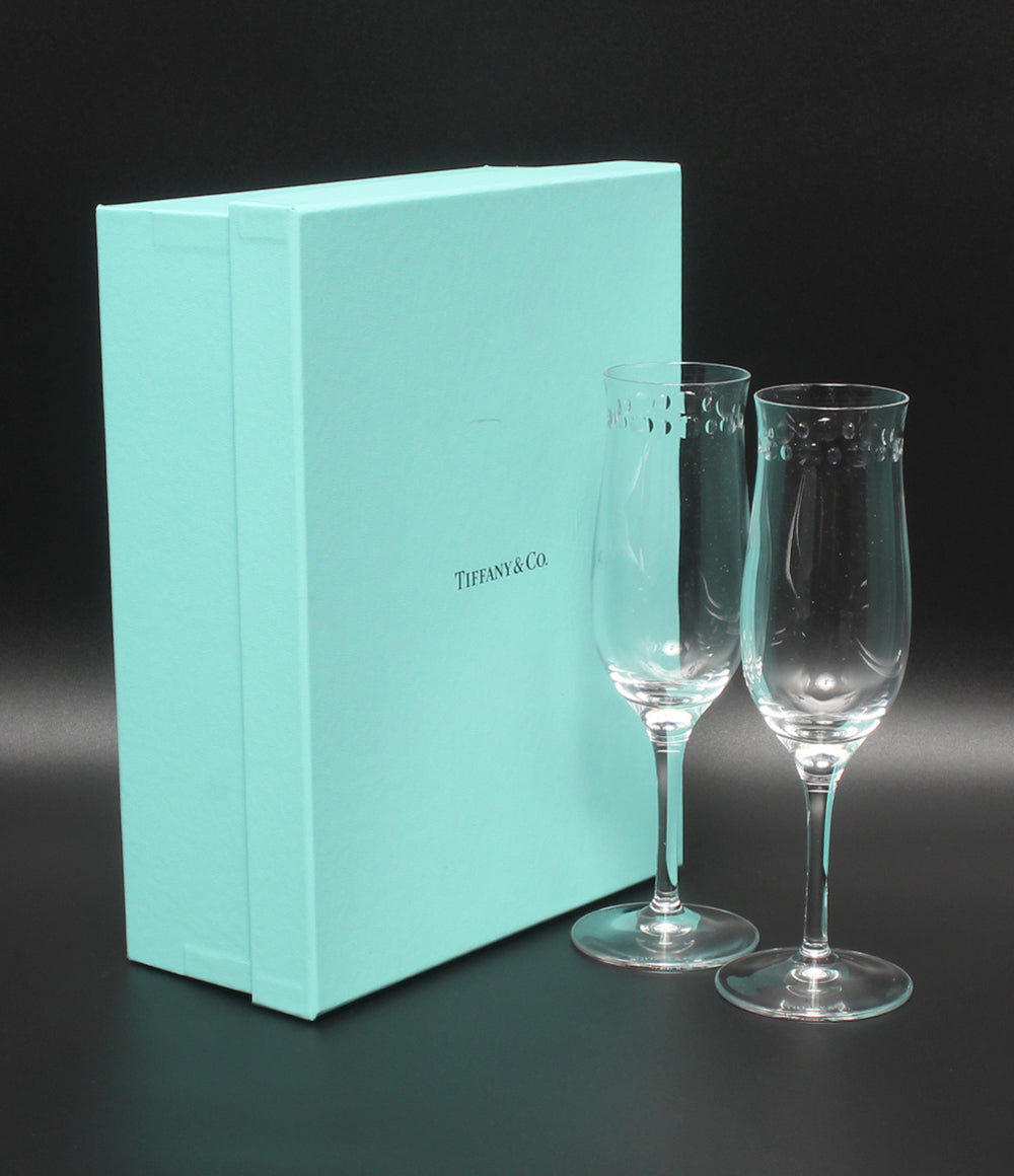 美品 Tiffany & Co. シャンパングラス 2点セット ペア スウィング ティファニー