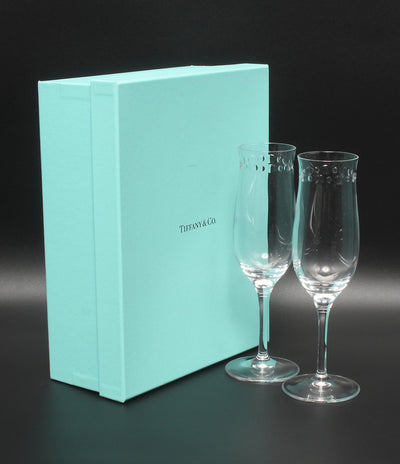 美品 Tiffany & Co. シャンパングラス 2点セット ペア スウィング ティファニー