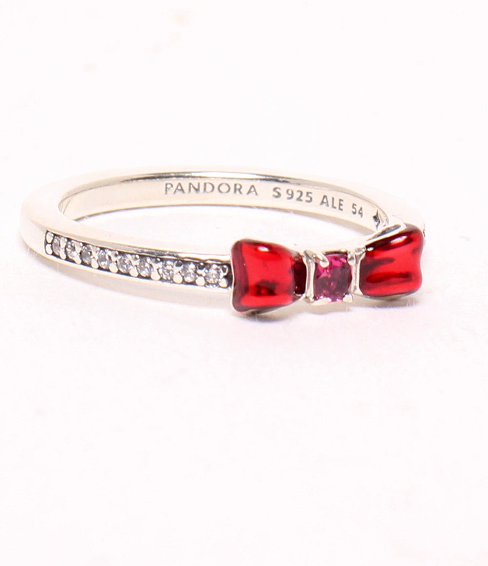 美品 PANDORA Disney リング 指輪 SV925 白雪姫 リボンモチーフ レディース SIZE 13号 パンドラ