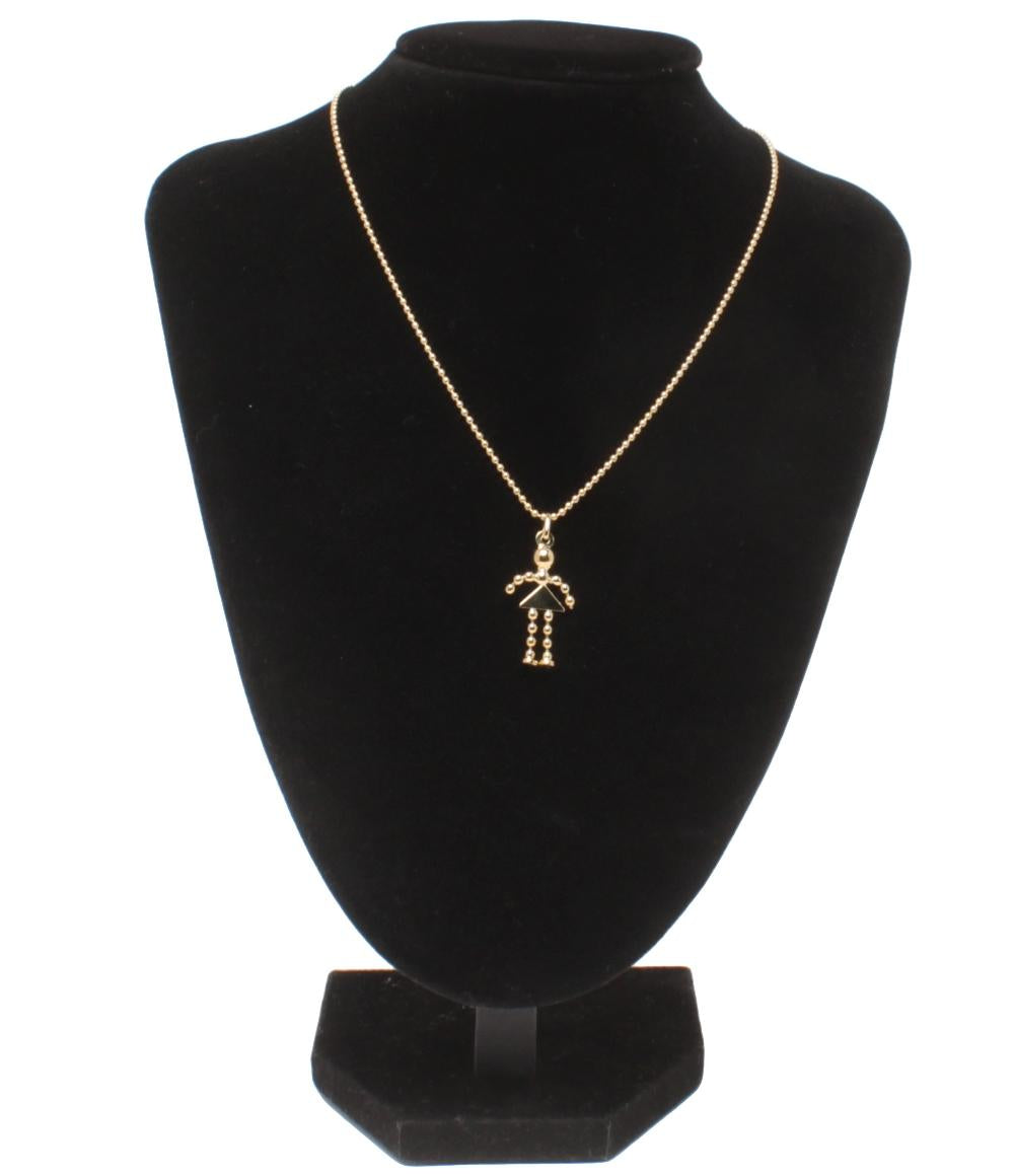 美品 ウノアエレ ネックレス K18 ドールモチーフ 人形モチーフ 女の子