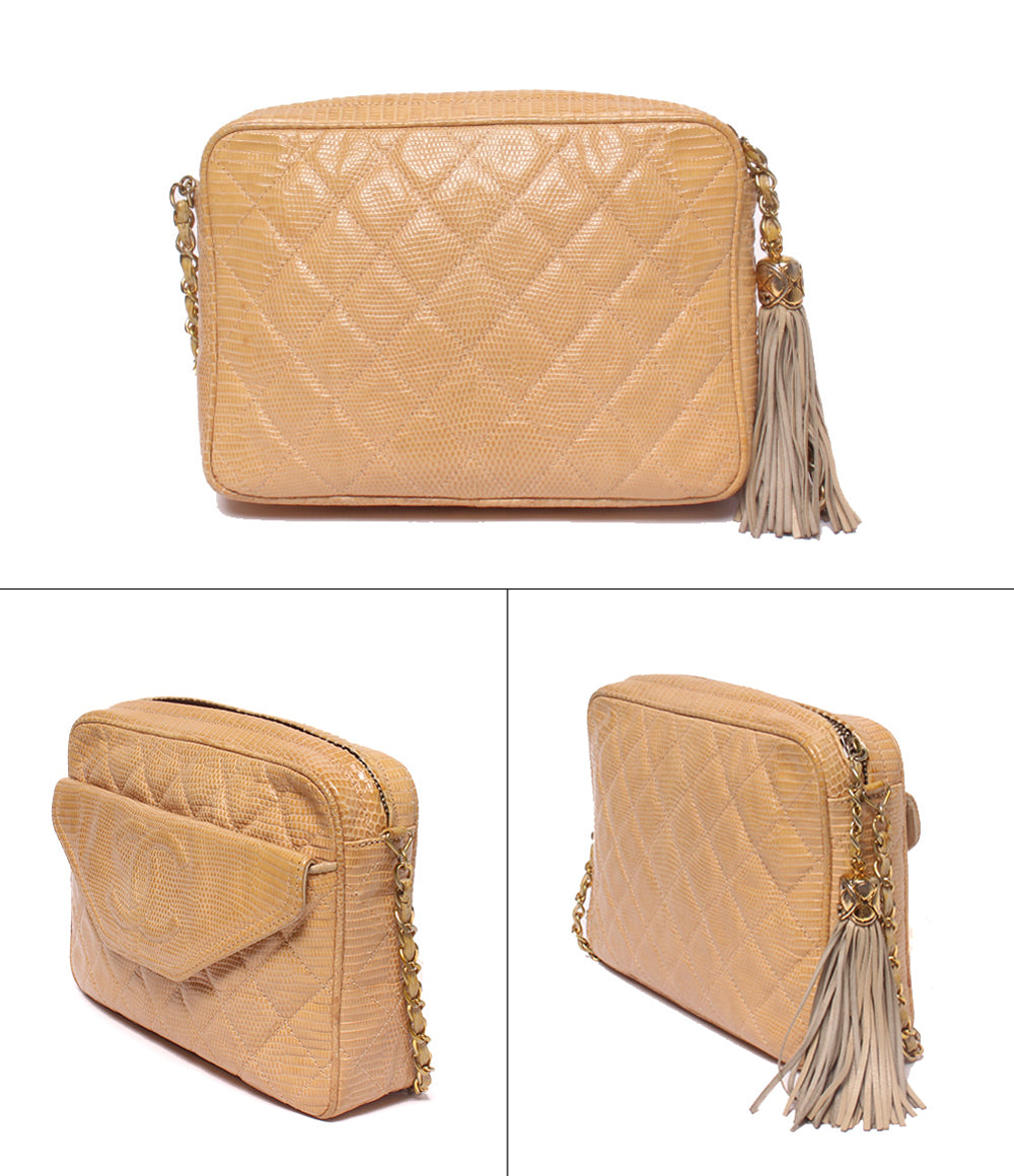 CHANEL チェーンショルダーバッグ 肩掛け 斜め掛け 1番台 ゴールド金具 マトラッセ レディース シャネル