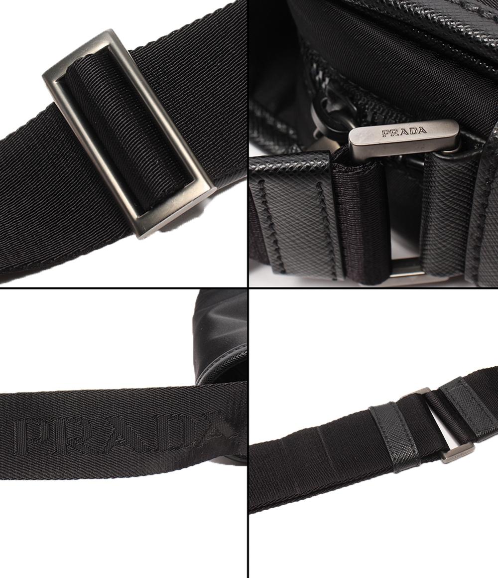 美品 PRADA メッセンジャーバッグ ショルダーバッグ リナイロン 斜め掛け 三角プレート 2VD039 メンズ レディース プラダ
