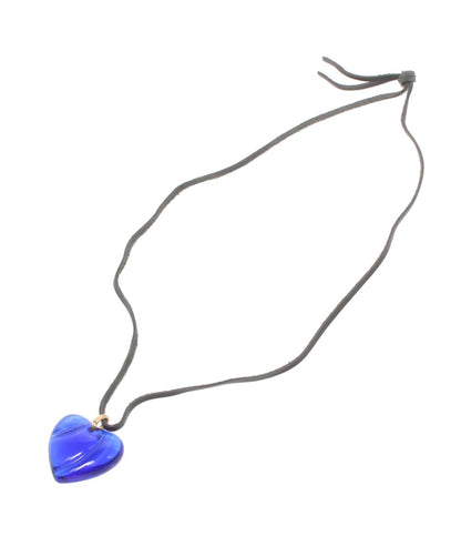 美品 Baccarat ネックレス ペンダントトップ ハート ブルー レディース バカラ