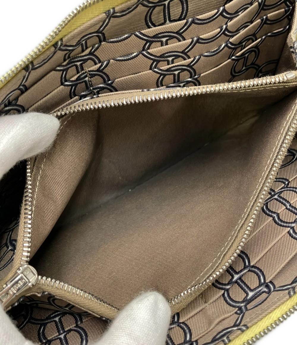 HERMES ラウンドファスナー長財布 T刻印 シルバー金具 アザップ シルクイン レディース エルメス