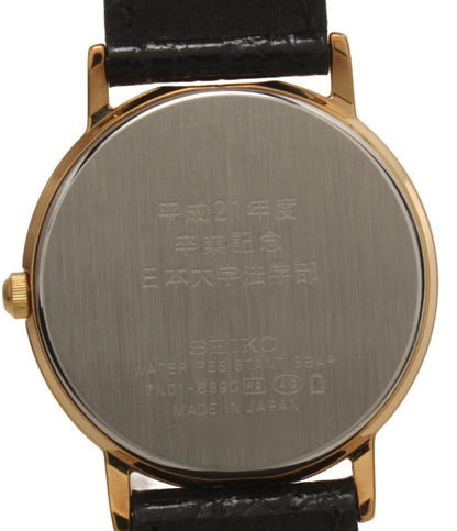 美品 SEIKO 腕時計 クオーツ ホワイト 7N01-6890 メンズ セイコー