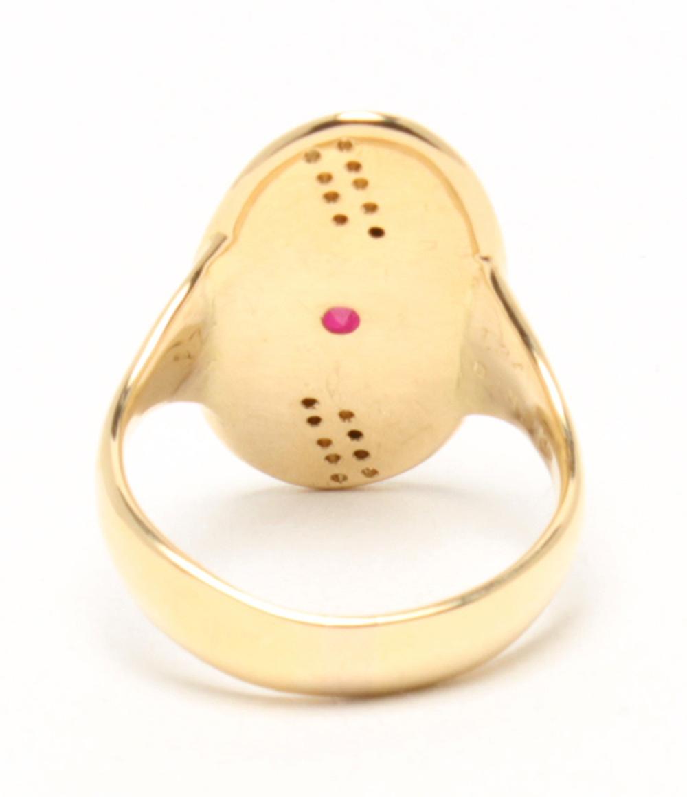 美品 リング 指輪 K18 ルビー 1.34ct ダイヤ 0.18ct レディース SIZE 15号