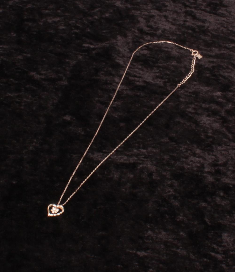 美品 ヨンドシー ネックレス K10 ダイヤ ハートモチーフ 2013 レディース 4℃