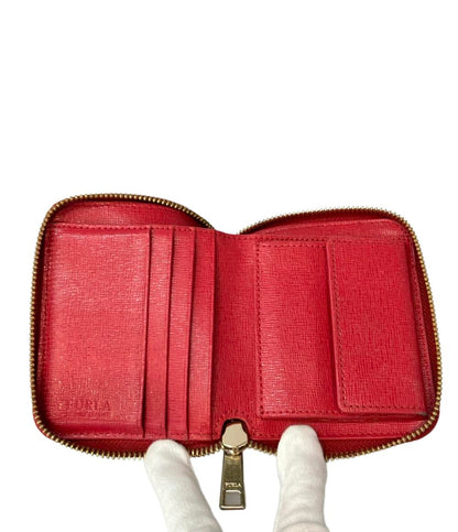 美品 フルラ 二つ折りラウンドファスナー財布 レディース Furla