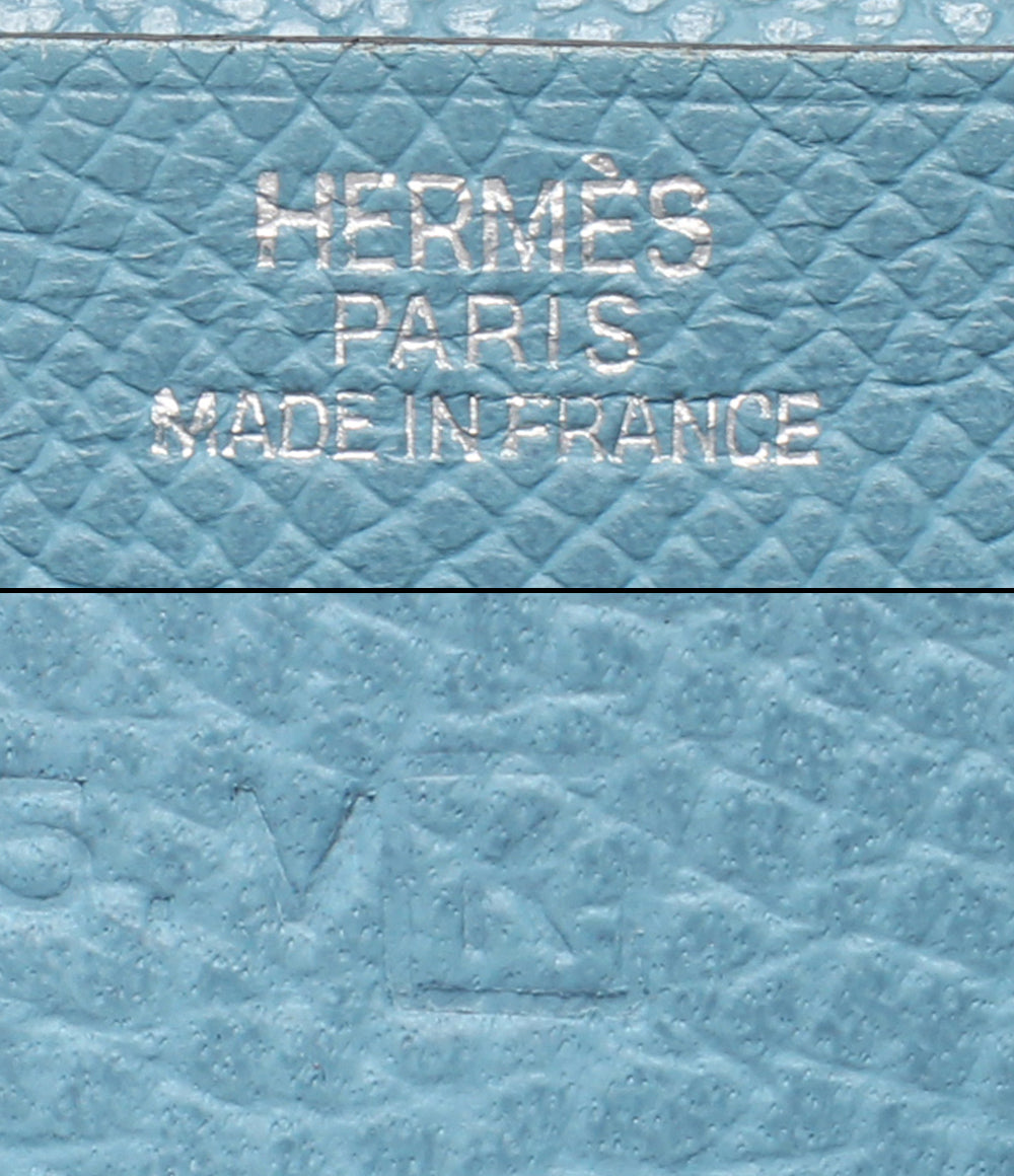 HERMES 長財布 □K刻印 シルバー金具 ヴォーエプソン ベアンスフレ レディース メンズ エルメス