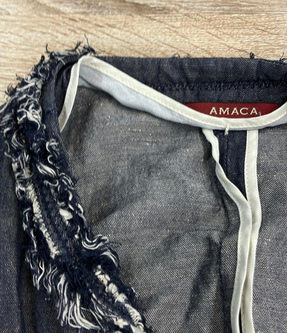 アマカ ノーカラージャケット デニム レディース SIZE 40 AMACA