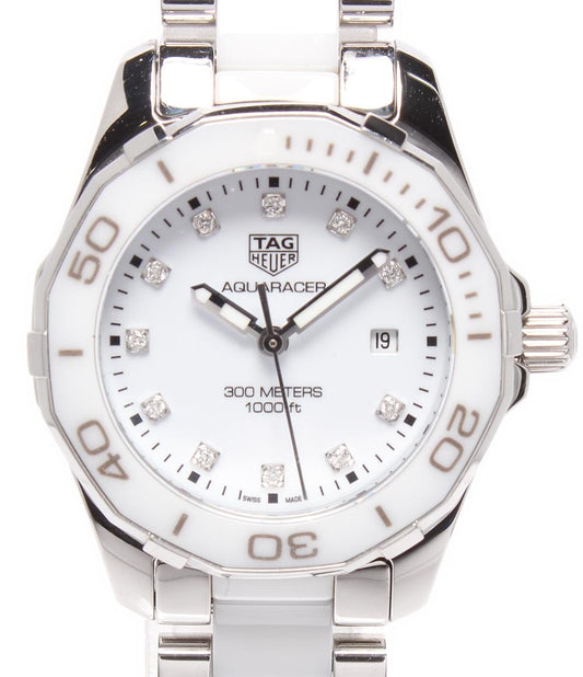 TAG HEUER 腕時計 アクアレーサー レディ スティール＆セラミック クオーツ ホワイト WAY141D.BA0919 レディース タグホイヤー