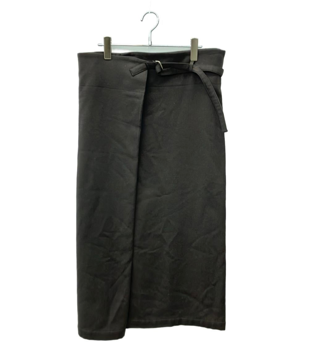 Y's 巻きスカート ロングスカート 3 ウール ラップ ブラウン YR-S23-196 レディース SIZE 3 ワイズ