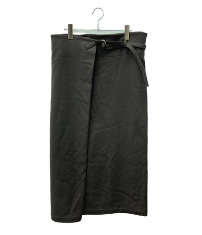 Y's 巻きスカート ロングスカート 3 ウール ラップ ブラウン YR-S23-196 レディース SIZE 3 ワイズ