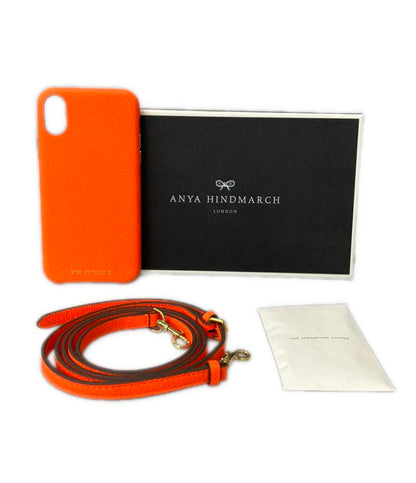 美品 アニヤ・ハインドマーチ スマホケース ショルダーストラップ付き iPhoneX レディース Anya Hindmarch