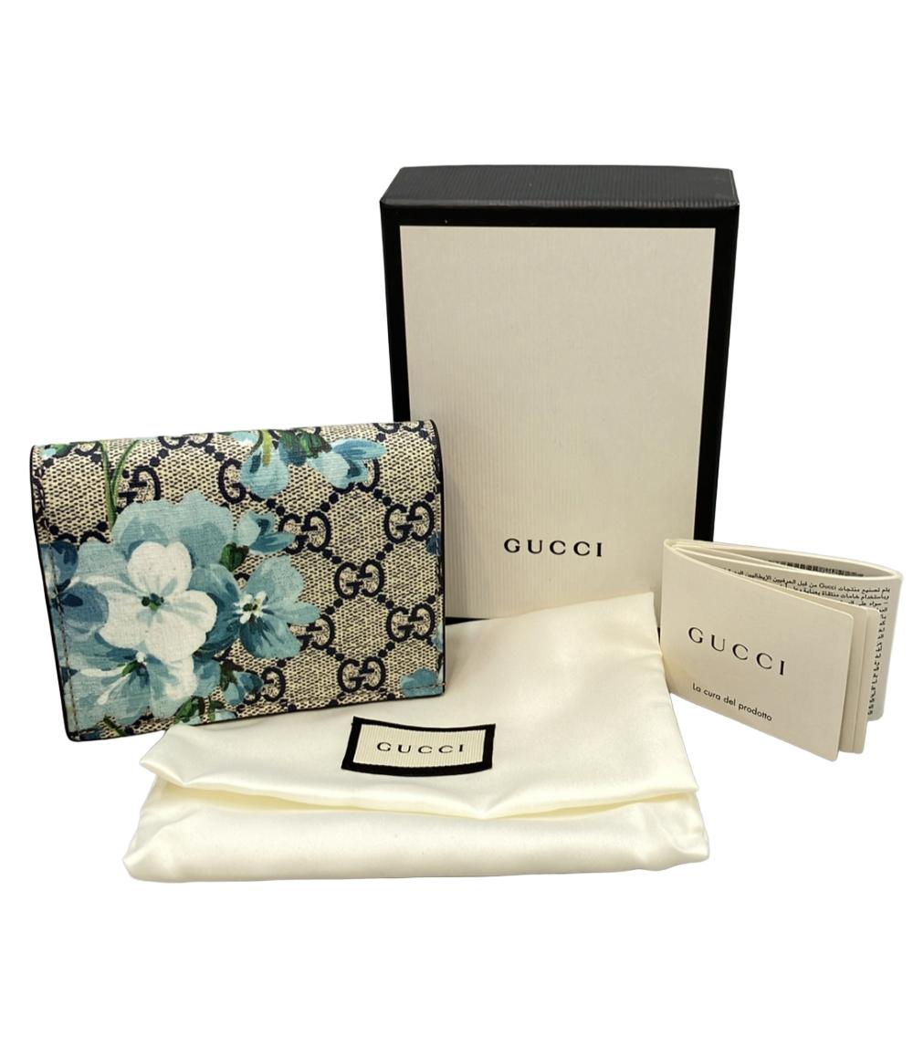 美品 GUCCI 二つ折り財布 GGブルームス 546372 0416 レディース グッチ