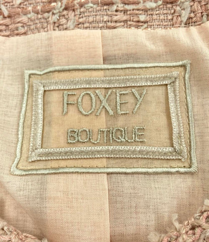 美品 フォクシー ブティック ツイードジャケット ノーカラー レディース SIZE 40 (M) FOXEY BOUTIQUE