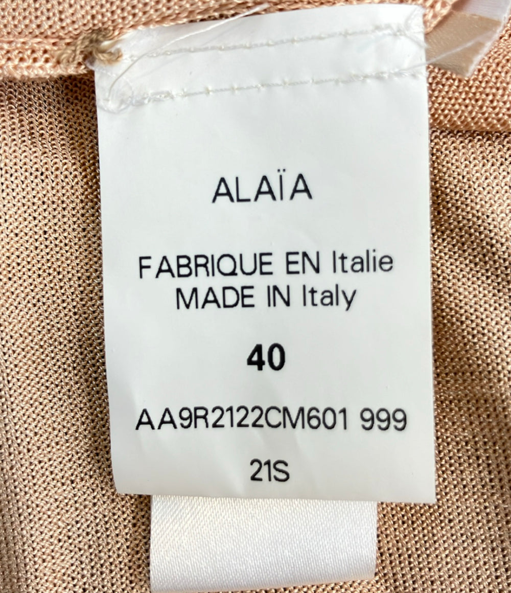 ALAIA ノースリーブワンピース カットワーク パンチング加工 AA9R2122CM601 レディース SIZE 40 (S) アライア
