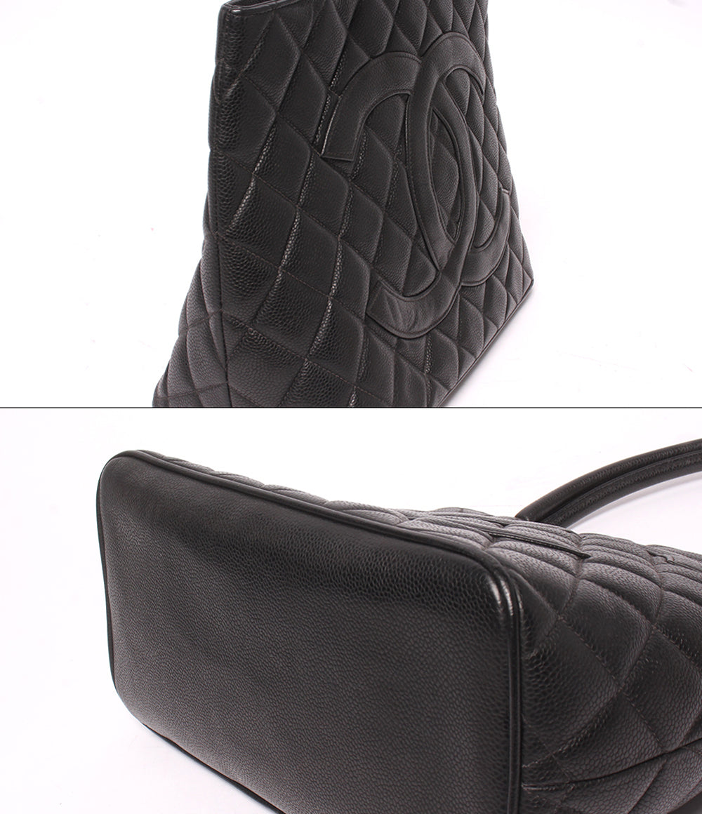 CHANEL トートバッグ ショルダーバッグ 肩掛け ゴールド金具 6番台 キャビアスキン レディース シャネル