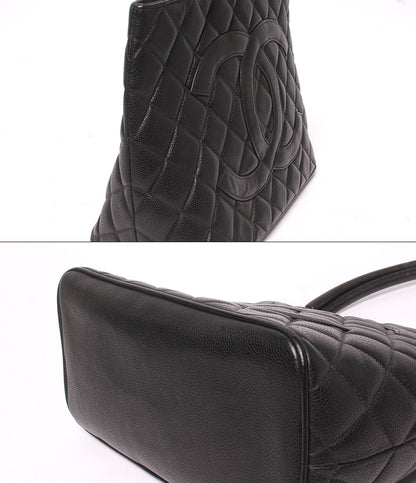 CHANEL トートバッグ ショルダーバッグ 肩掛け ゴールド金具 6番台 キャビアスキン レディース シャネル