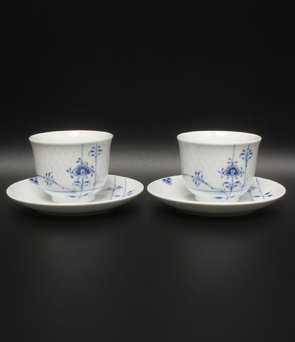 美品 Royal Copenhagen ティーセット ペア 2客 ブルーパルメッテ ロイヤルコペンハーゲン
