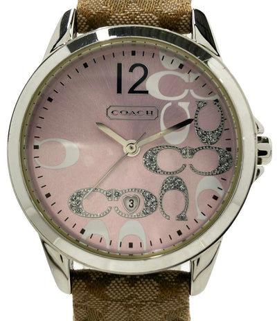 コーチ ③-99  602 COACH腕時計 クオーツ ピンク c レディース