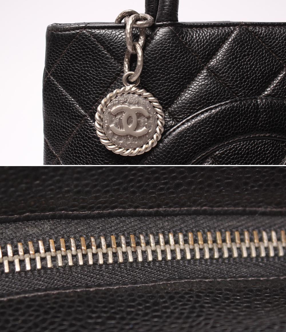 CHANEL ハンドバッグ トートバッグ マトラッセ キャビアスキン 復刻トート ココマーク シルバー金具 6番台 A01804 レディース シャネル